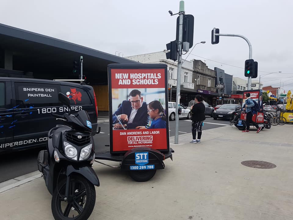 ALP Victoria Deploys Advertising Scooters in Key Electorates for State Election Campaign ALP Victoria Deploys Advertising Scooters in Key Electorates for State Election Campaign